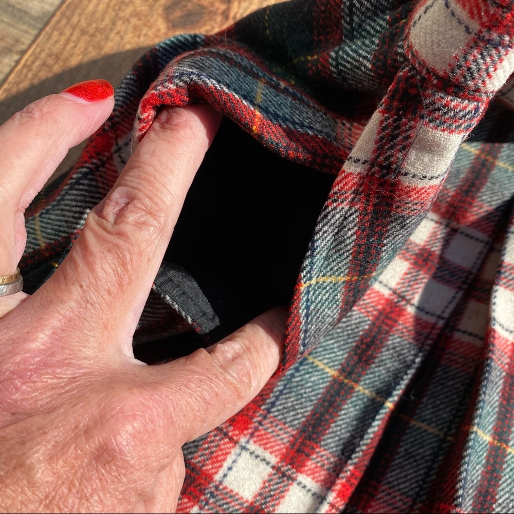 Pendleton Vintage Wool Plaid Midi Skirt Red & Black Tartan Preppy 1980’s - Picture 7 of 8